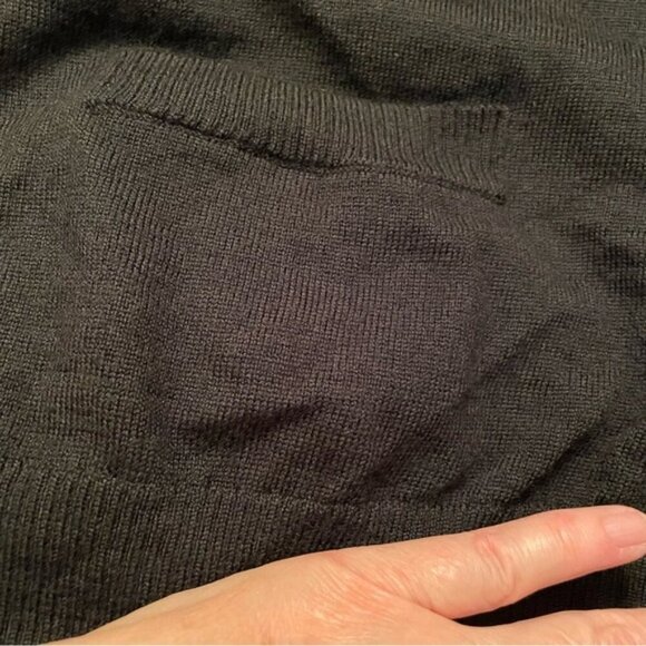 Lord and Taylor 100% merino wool black button up cardigan size medium - Picture 7 of 11